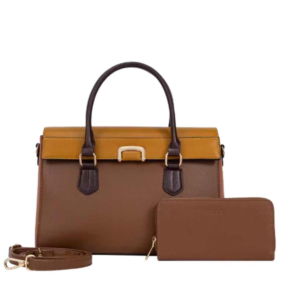 Women’s Vegan Leather Shoulder Handbag – Large Capacity Zipper Tote Bag