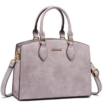 Women’s Vegan Leather Vintage Tote Bag – Large Capacity Anti-Theft Zipper Handbag